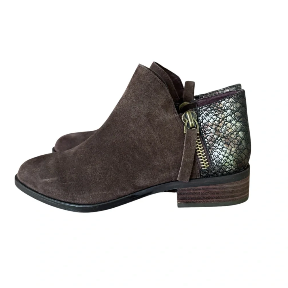Very Volatile Los Angeles Suede Leather Upper Ankle Boots Double Sided Zipper